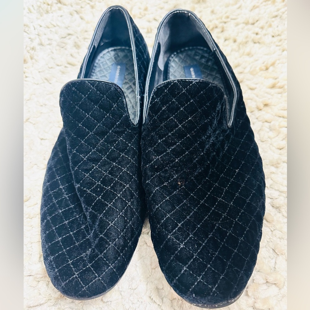 Giorgio Brutini Men Black Slip on Loafers Faux Suede Shoes Size 13 M